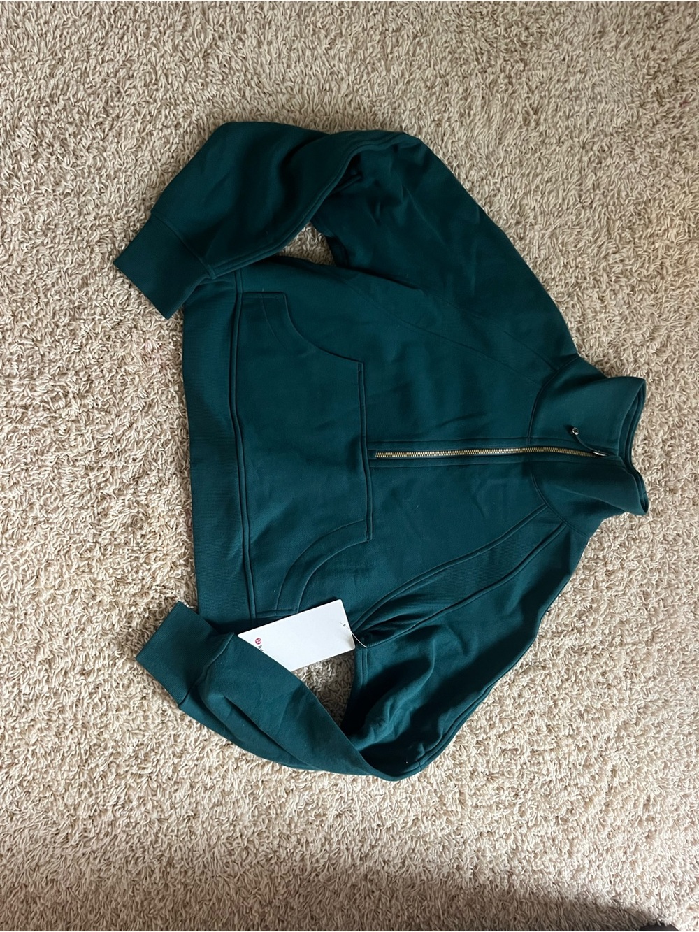 Lululemon Scuba Funnel Neck Half Zip Green/Teal Size XS/S